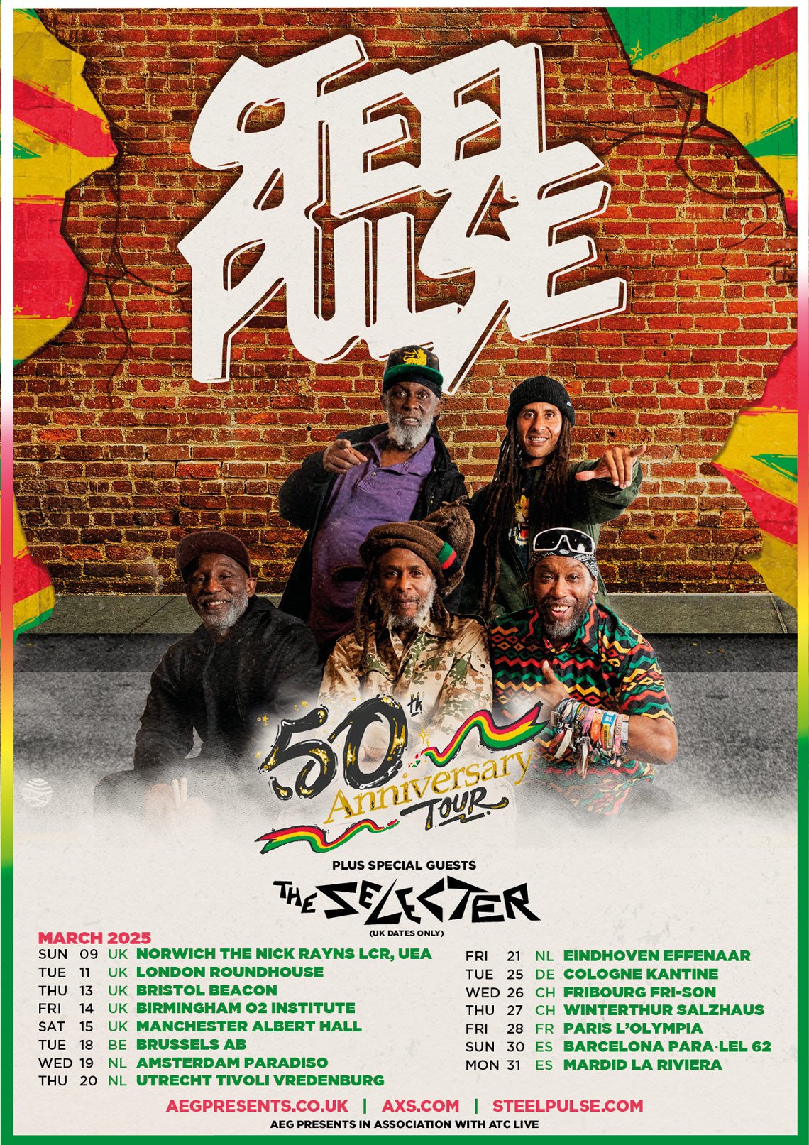 Steel Pulse Announces 50th Anniversary Tour for 2025