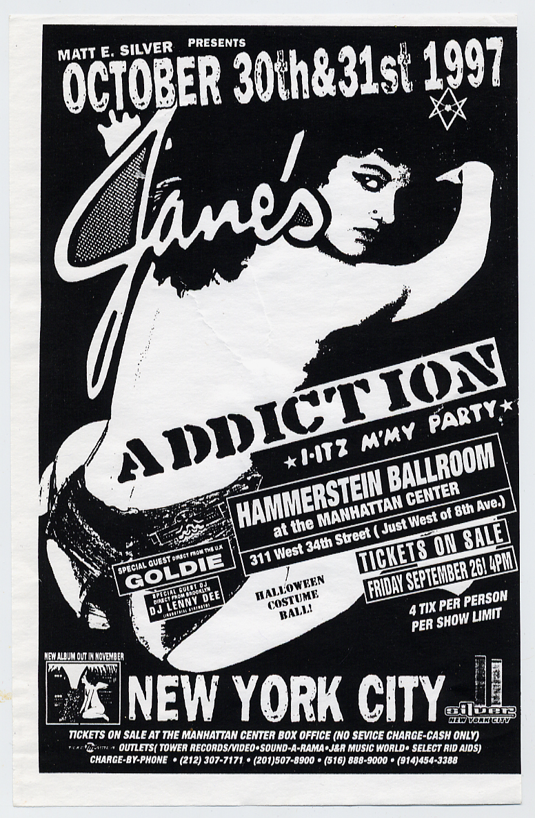 Live Nuggets: Jane's Addiction – 10.31.1997, Hammerstein Ballroom, New York, NY
